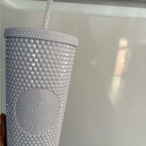 Starbucks White Geometric Tumbler with Straw